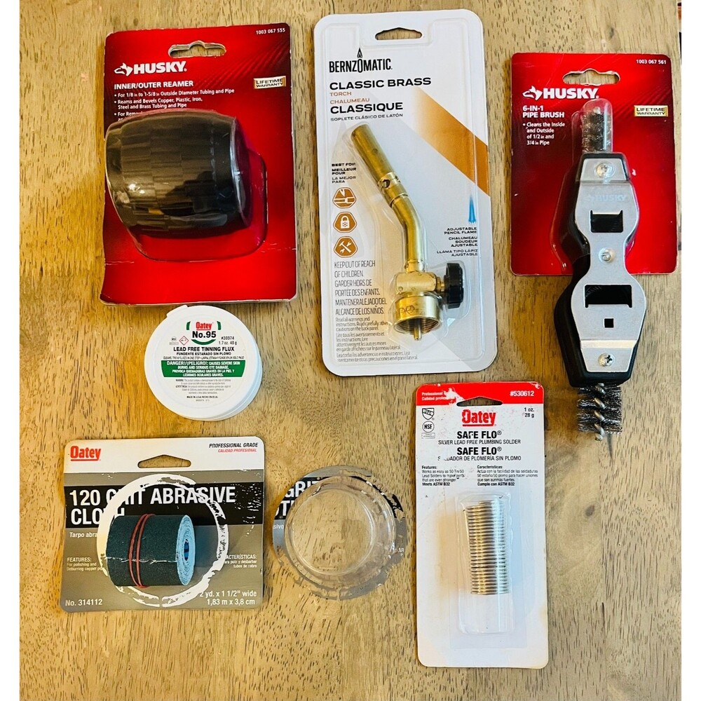 NEW Copper Pipe Plumbing Soldering Kit Bernzomatic Torch Oatey Flux Solder